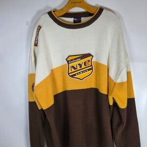 Vintage Big Land Extreme NYC Series Sweater Mens 2XL Colorblock Y2K‎ Streetwear
